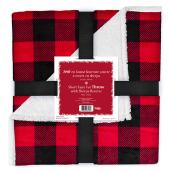 Holiday Living Christmas Throw - Buffalo - 50-in x 60-in - Red and Black
