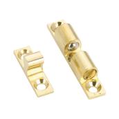 Richelieu Heavy-Duty Double Ball Latch with Screws - Solid Brass - 1 Per Pack - 43-mm W x 8-mm H