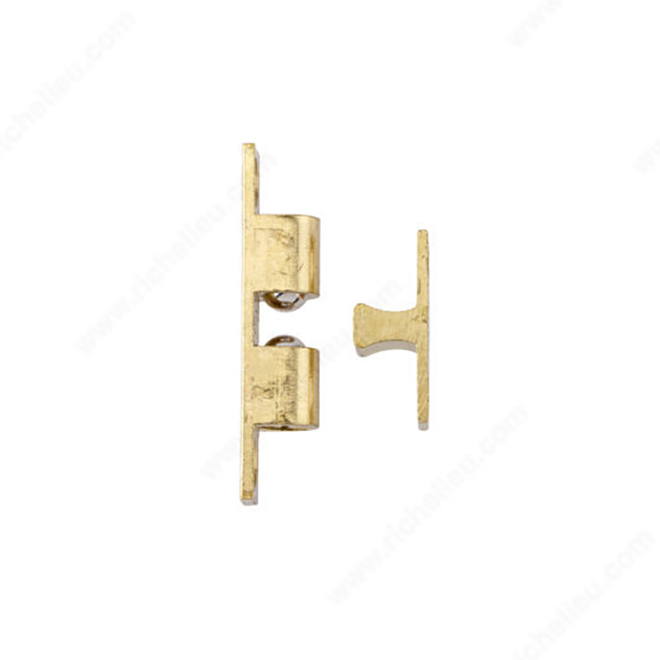 Richelieu Heavy-Duty Double Ball Latch with Screws - Solid Brass - 1 Per Pack - 43-mm W x 8-mm H