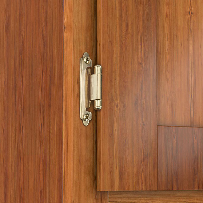 Richelieu Traditional Semi-Concealed Self-Closing Hinges - Brass - 2 5/32-in W x 2 3/4-in H - 2 Per Pack