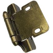 Richelieu Self-Closing Hinge - Semi-Concealed - Antique Brass - 2 3/4-in x 1 3/4-in - 2-Pack