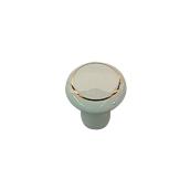 Richelieu Traditional Knob - 1 1/2-in Dia - White Ceramic with Brass Accent - Mushroom