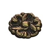 Richelieu Traditional Cabinet Knob - 1 1/2-in Dia - Burnished Brass - Leaf Pattern