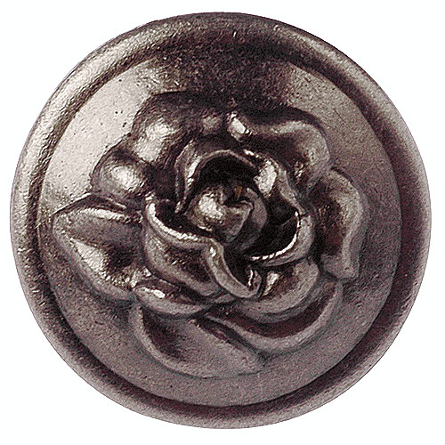 Image of Richelieu | Traditional Metal Cabinet Knob - 1 1/4-In Dia - Pewter - Rose Embossed Pattern | Rona