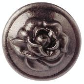 Richelieu Traditional Metal Cabinet Knob - 1 1/4-in Dia - Pewter - Rose Embossed Pattern