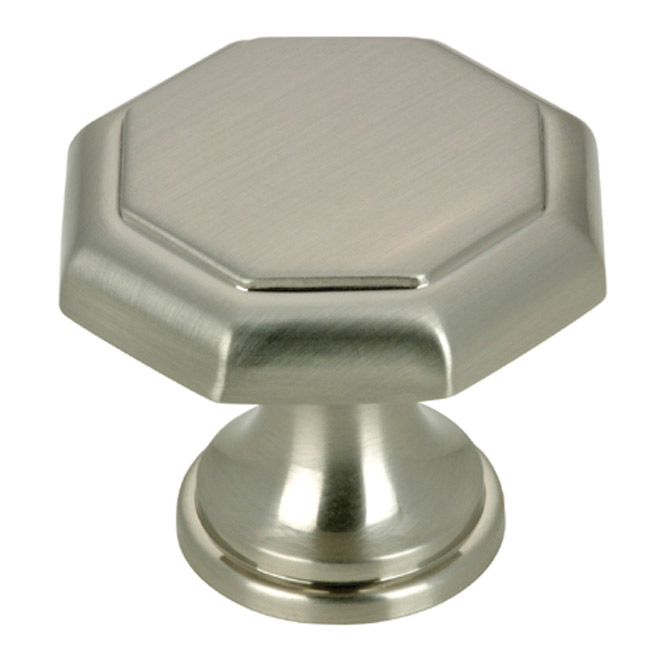 Richelieu Classic Metal Cabinet Knobs - 1 3/16-in Dia - Brushed Nickel Finish - Geometric Mushroom Shape