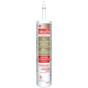GE Silicone II Sealant for Kitchen and Bath - 7-Year Mold Protection - Waterproof - Light Grey - 299 ml