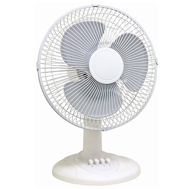 16 White Oscillating Desk Fan With 3 Speed Settings Home Kitchen
