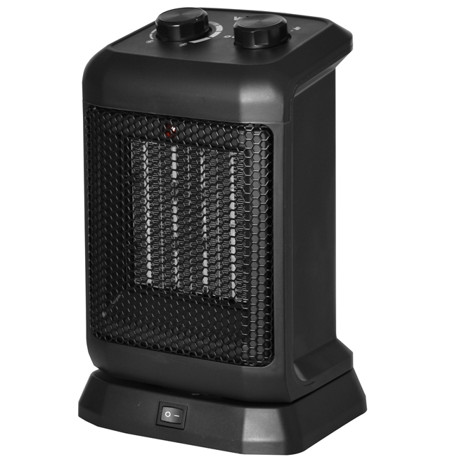 VALU+ Portable Electric Ceramic Oscillating Heater 1500 W black