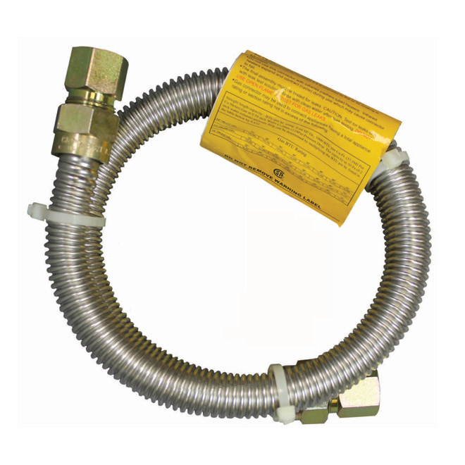 WATERLINE Gas Connector Dryer 3/8" x 1/2" x 36" FIP x FIP 07208536B RONA