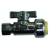 Waterline Straight Stop Valve 1/2-in Push Fit x 3/8-in Compression