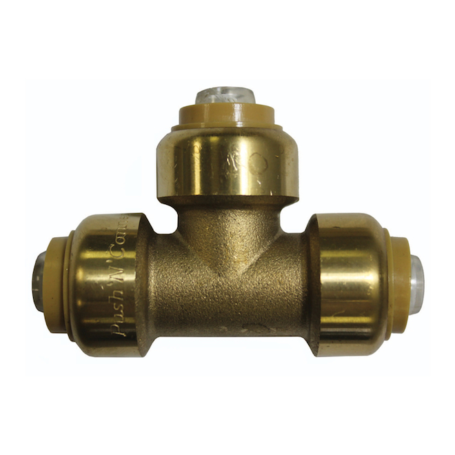 Waterline Brass Tee with 1/2-in diameter Quick Connect Fittings