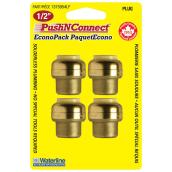 Waterline PushNConnect 1/2-in Brass Plugs - Pack of 4