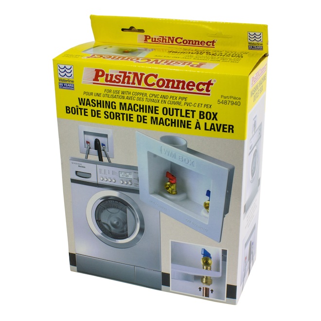 Waterline Push N Connect Washing Machine Outlet Box