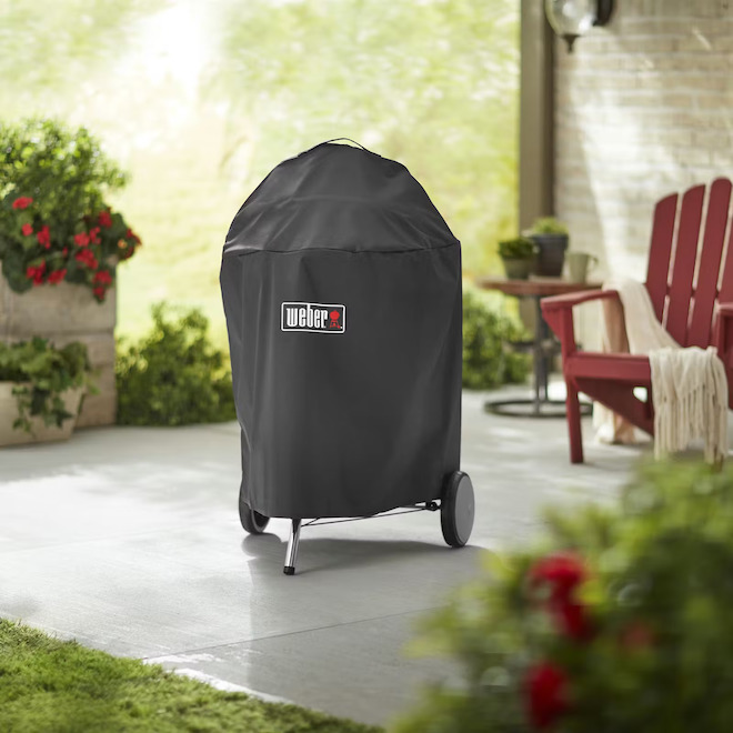 Weber Master-Touch 25 x 35-in Black Polyester Charcoal Grill Cover with Storage Bag
