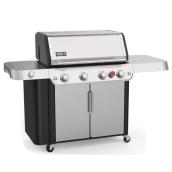 Barbecue au gaz propane Genesis S-435 Weber avec 4 brûleurs principaux et 1 brûleur latéral, acier inoxydable