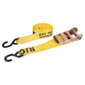 Ratchet Strap - Vinyl Coated Hooks - 2'' x 15' - 2500 lb