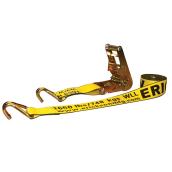 Erickson Ratchet Strap with Double J-Hooks - Heavy Duty - Polyester Webbing - 15-ft L x 2-in W