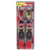 Sangle à cliquet robuste pour motocyclette, 1'' x 6', 2/pqt