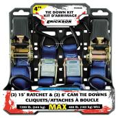 Tie Down Strap and Cam Lock Strap - Pack of 4