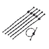 Pack of 6 Bundling Ties - 8" - 10 lb - Black