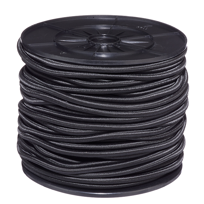 Erickson Roll of Black Bungey Cord - Rubber Strands - Polypropylene Covering - 5/16-in dia x 250-ft L