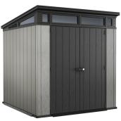 Keter Artisan Resin Garden Shed - 7-ft x 7-ft - Grey and Black