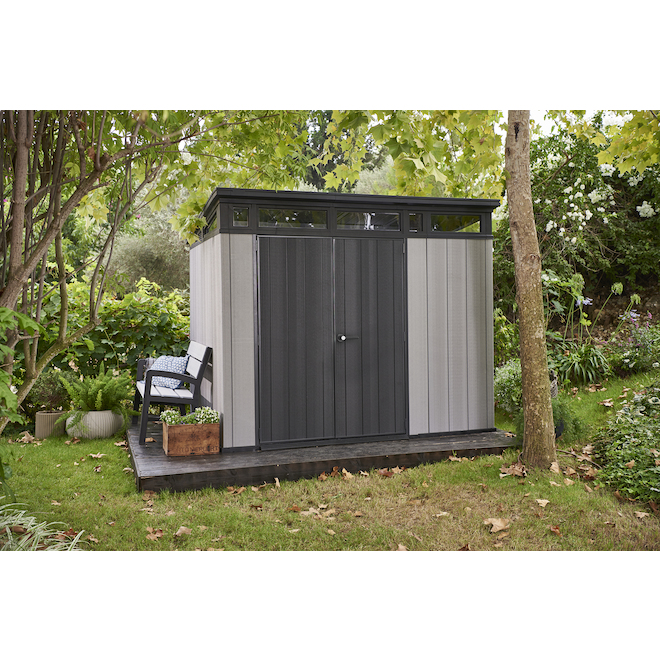 Keter Artisan 9-ft x 7-ft Grey and Black Resin Storage Garden Shed