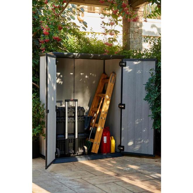 Keter High Store 4 L x 2 W x 5-ft H Grey Resin Garden Shed - 27-ft³ Capacity