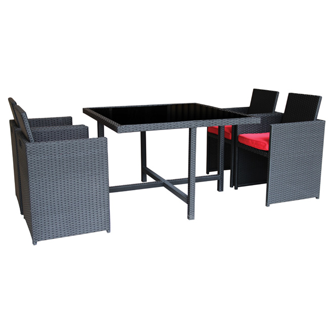 Patio Dining Set Red Black 5 Pieces Rona Patio Dining Set Red Black 5 Pieces