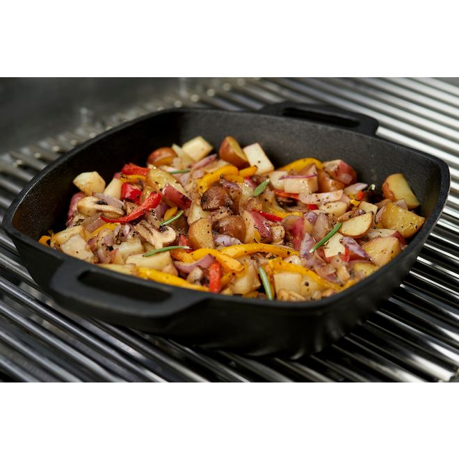 Heavy-Duty Cast Iron BBQ Skillet - 10" x 10"