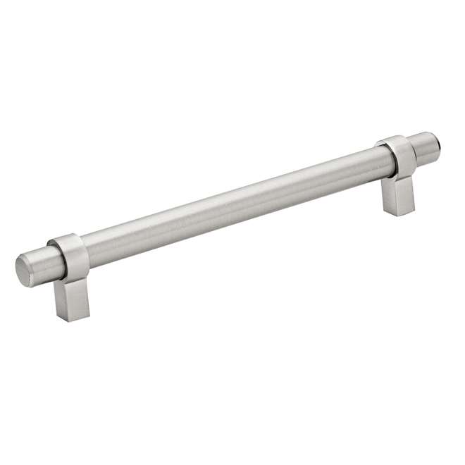 Richelieu Cylindrical Pull Handle - 7 4/5-in - Contemporary - Brushed Nickel