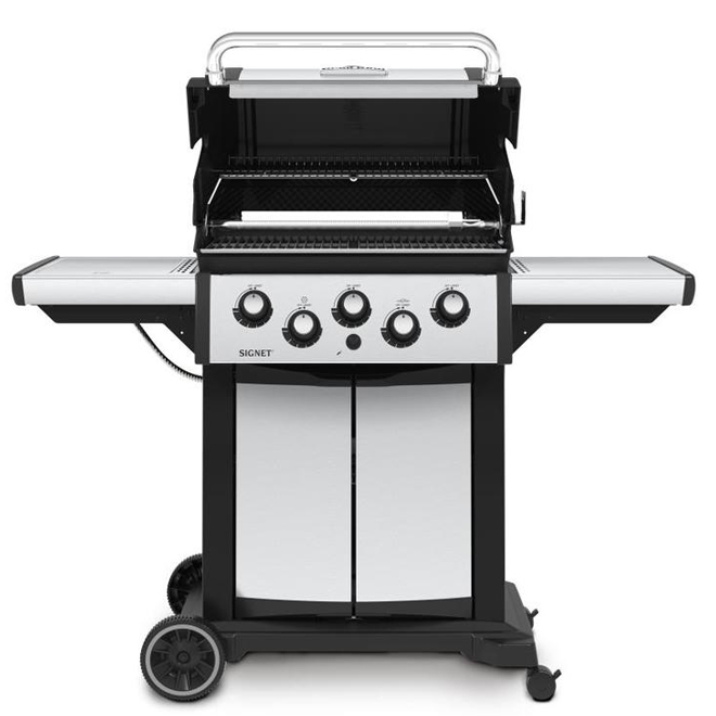 Broil King Signet 390 Stainless Steel 3 Burner 40 000 BTU Natural Gas Grill with Side and Rear Burner 946887 RONA