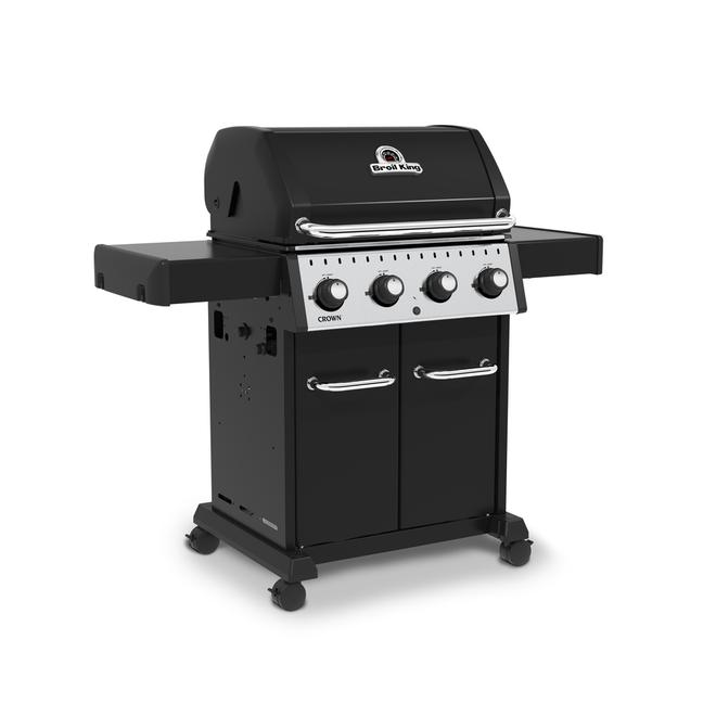 Barbecue au gaz propane Crown 420 PL par Broil King acier noir 4 brûleurs 40 000 BTU