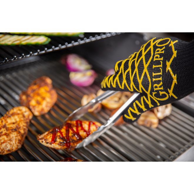 Gant de barbecue GrillPro jaune/noir taille unique