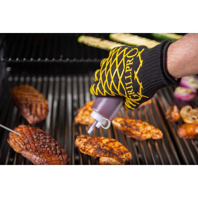 Gant de barbecue GrillPro jaune/noir taille unique