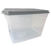 Boîte de rangement, Dura, 60 L plastique, transparent et gris