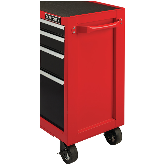 Tool Cabinet - 5 Drawers - 26.5" x 18" x 37.5" - Red/Black