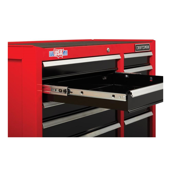 Tool Cabinet - 10 Drawers - 41" x 18" x 37.5" - Red and Black