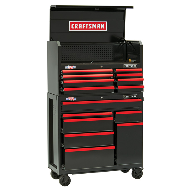 Tool Box - 8 Drawers - 41" - Red and Black