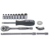 Unitool Regular Socket and Attachment Set - Chrome - Steel - 16 pieces