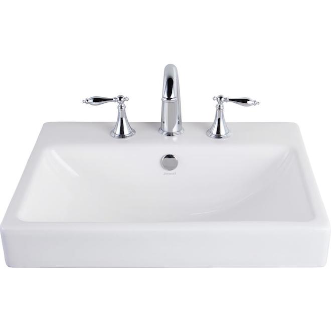 Aquasource Rectangular Drop-In Sink - 22" x 17" - White