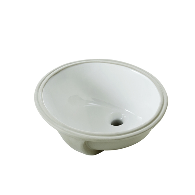 Lavabo sous comptoir Project Source, ovale, 19,2' x 16,3' x 7,8', blanc