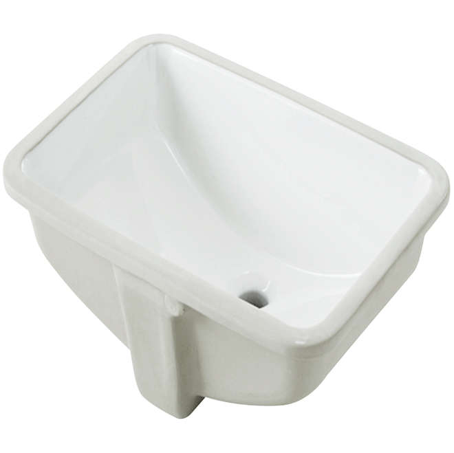 Lavabo sous comptoir Project Source, carré, 21,4' x 15' x 8,33', blanc