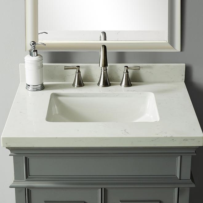 Lavabo sous comptoir Project Source, carré, 21,4' x 15' x 8,33', blanc