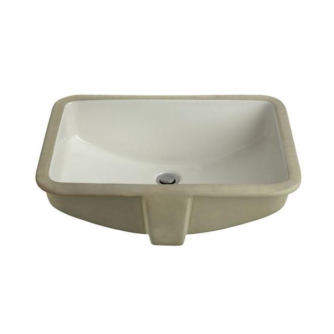 Lavabo sous comptoir Project Source, carré, 21,4' x 15' x 8,33', blanc