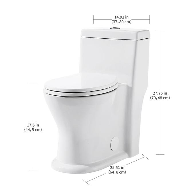 Landon & Co. Malega Collection Dual Flush 1-Piece White Toilet 4 L/6 L