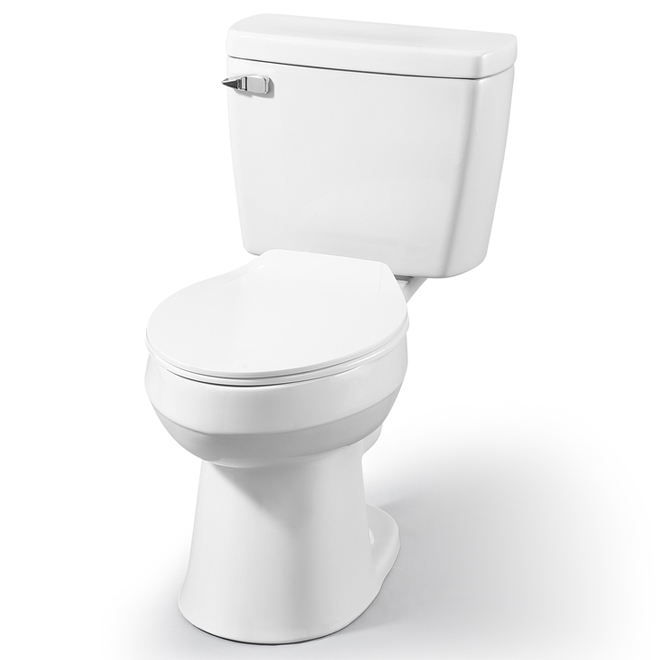 Project Source Pro-Flush 2-Piece Elongated Toilet - Single Flush - 1.28-gal./min - White