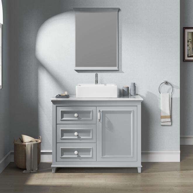 VALU+ ANGARA Rectangular Bathroom Sink 17.7 x 19.7-in - White