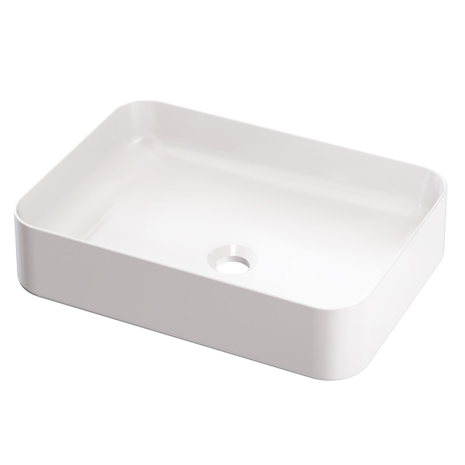 VALU+ LENA Bathroom Rectangular Sink Vessel - 14.2 x 19.7 x 4.7-in